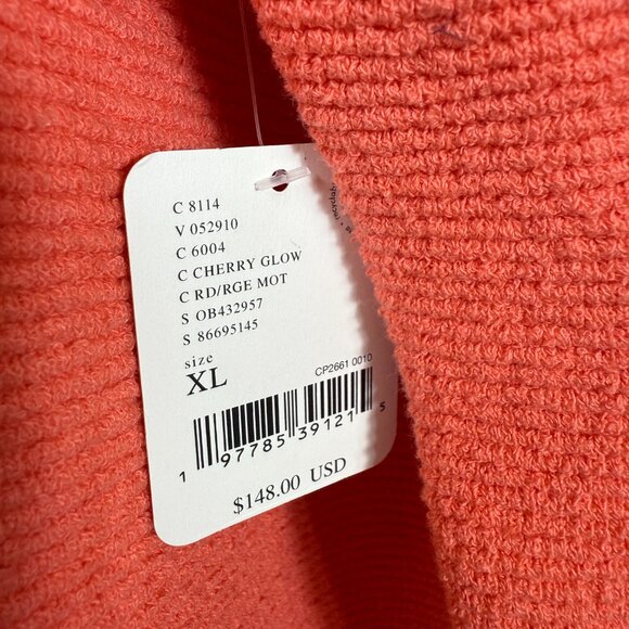 Free People Ottoman Slouchy Tunic Knit Sweater Women's XL Cherry Glow Boho NWT - Picture 9 of 14